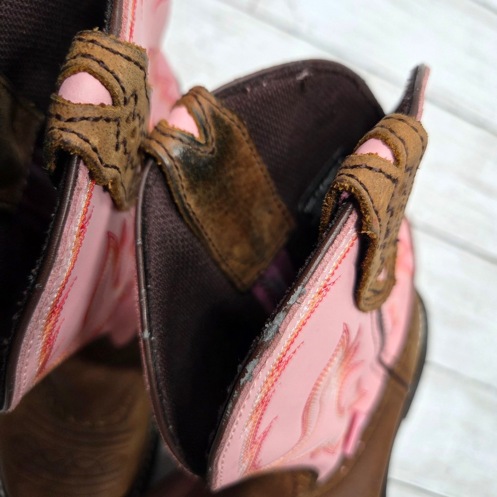 Justin Gypsy L9901 Western Cowgirl Boots Womens 5.5B Brown Pink Leather - Picture 4 of 12